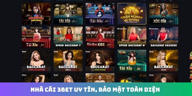 Nhà cái 3BET uy tín, bảo mật toàn diện 