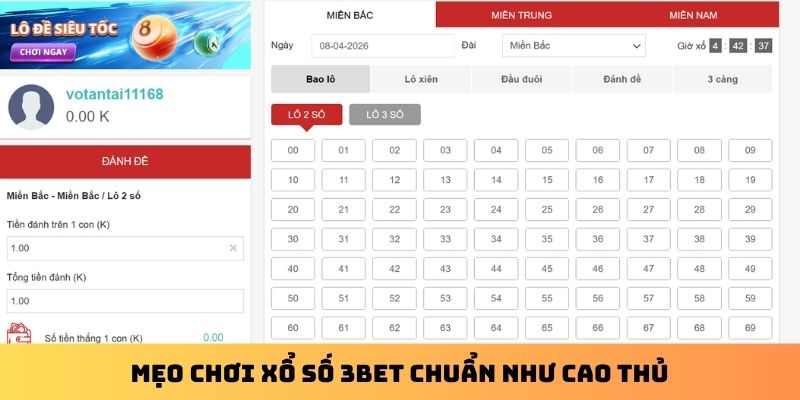 Mẹo chơi xổ số 3Bet chuẩn như cao thủ
